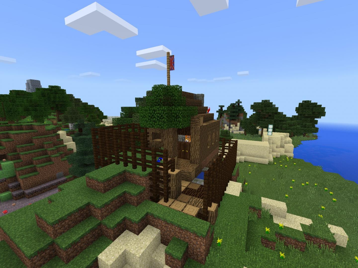 A Scene from the New Treasure Island Litcraft Minecraft.edu Gaming Platform