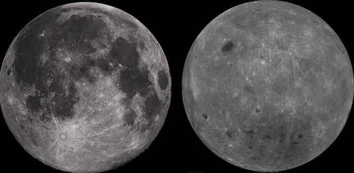 Near and far side of the moon