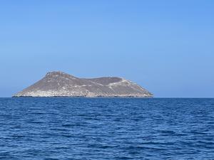 Daphne Major from the sea, Galápagos Islands, Ecuador.