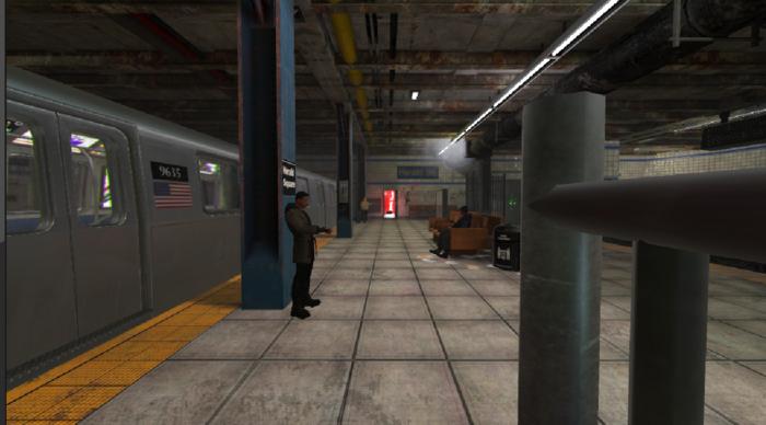 Virtual scenario at a subway station