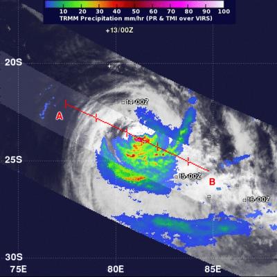 NASA's TRMM Satellite Flew over Cyclone Gino on Feb. 14