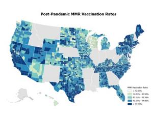 U.S. county-level vaccination rates post-pandemic