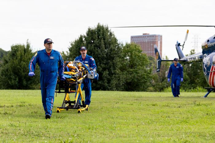 Team members from the the Erlanger LIFE FORCE Air Medical helicopter