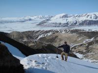 Alexandre Guertin-Pasquier, Université de Montréal, at his study site in Nunavut