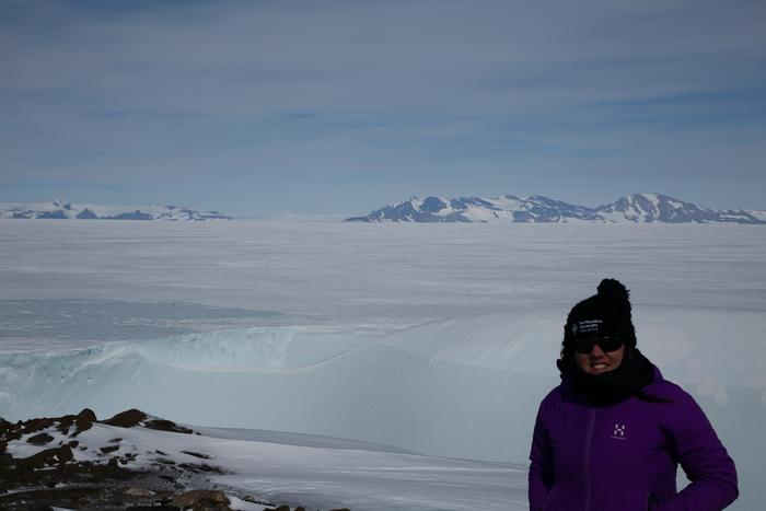 Photo 4: Dr Kate Winter in East Antarctica. Credit: Jacque Richon, IPF