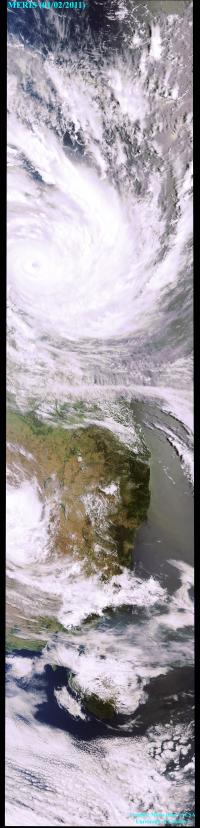 Cyclone Yasi -- MERIS