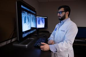 Dr. Abboud in the radiology reading room