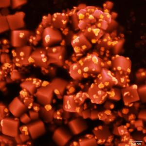 Gold nanoparticle-coated copper cubes.