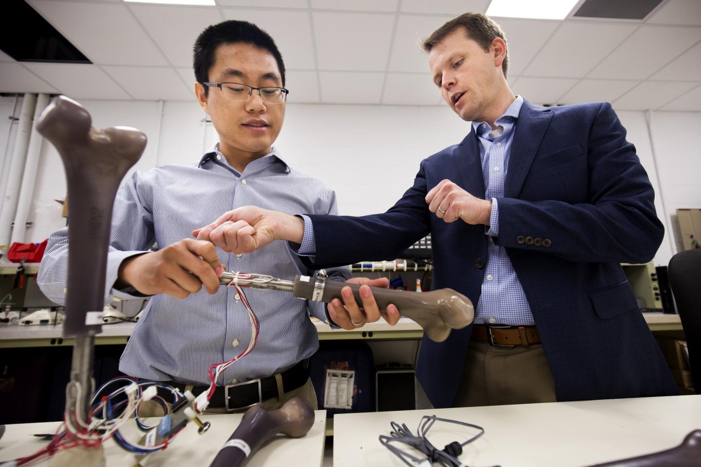 Dr. Jerome Lynch and fellow Wentao Wang, Office of Naval Research 