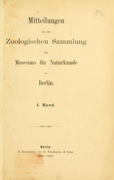 <i>Mitteilungen aus dem Museum für Naturkunde</i>