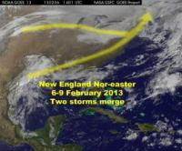 NOAA's GOES-13 Satellite Animation Shows the 2 Storms Coming Together