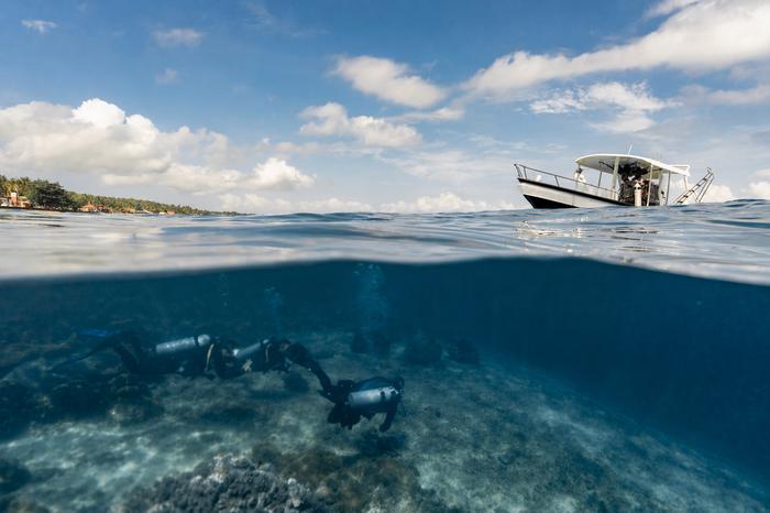 Scuba divers in Indonesia