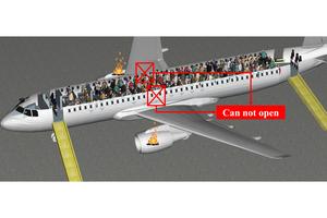 Visualization of the constructed cabin model used to simulate evacuation scenarios