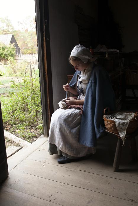 St. Mary’s City Historical Interpreter Portraying a Seamstress