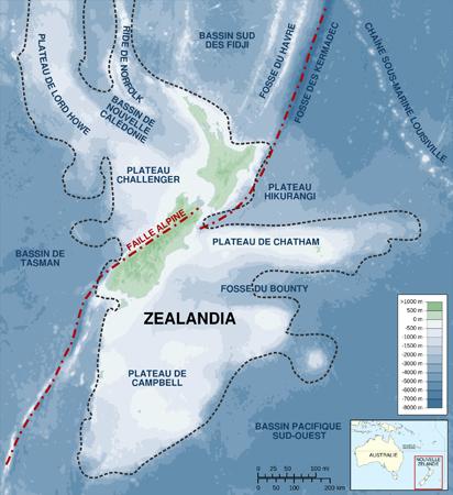 Map of Zealandia