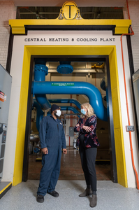 Marilyn Brown with engineer