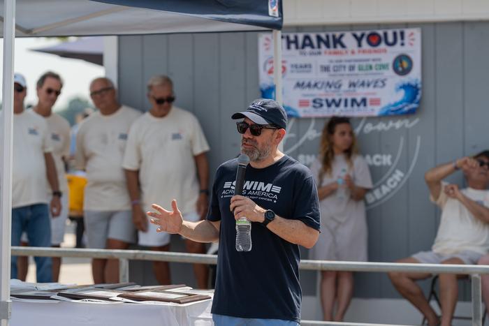 Dr. Luis Diaz at the Swim Across America - Long Island Sound open water swim.