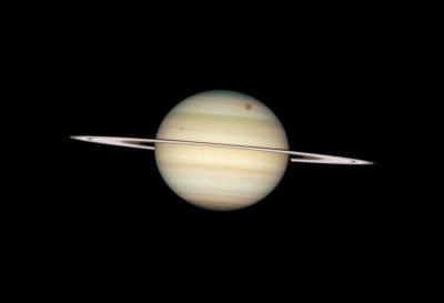 4 of Saturn's Moons Parade by Their Parent