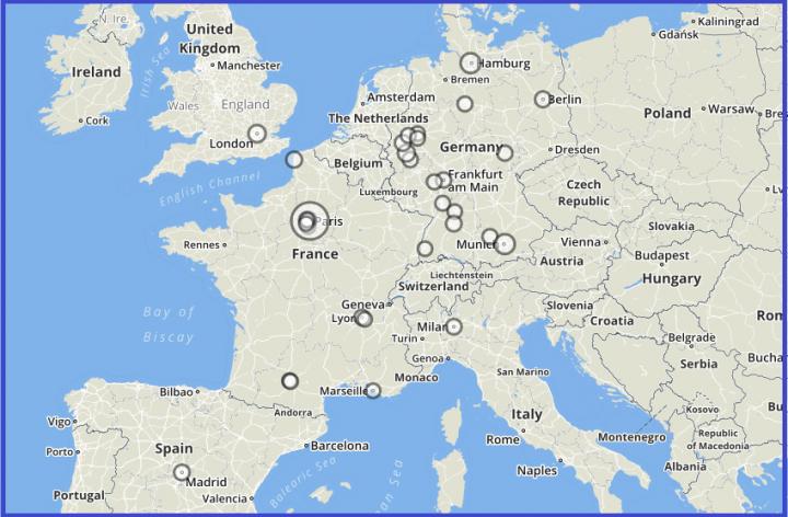 Map of Corporate Universities in Europe