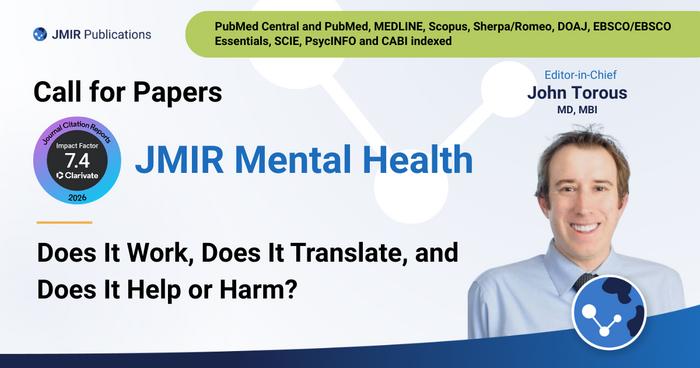 JMIR Mental Health invites submissions on digital mental health interventions (DMHIs)