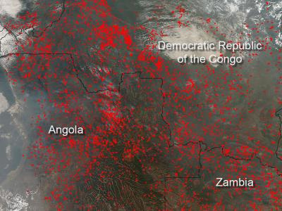 Fires Burning in Central Africa