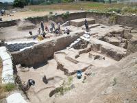 View of Early Bronze Age excavation (Field 1) at Tell Tayinat in Hatay, Turkey