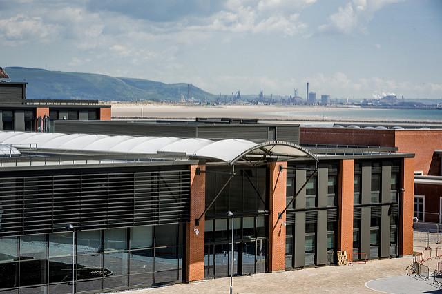 Steel Heartland -- Swansea University Bay Campus, with Port Talbot Steelworks in the Distance