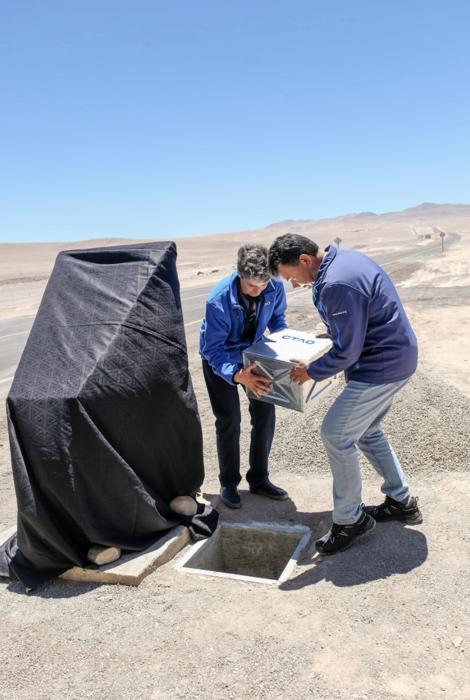 Time capsule being buried at the CTAO-South site