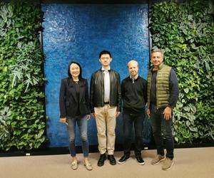 Stuttgart team (from left to right): Prof. Laura Na Liu, Dr. Xinxin Jing, Dr. Tobias Heil, and Prof. Peter A. van Aken.
