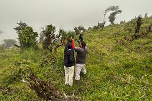 STRI botanists Jorge Aranda, Joana Sumich and Ernesto Campos