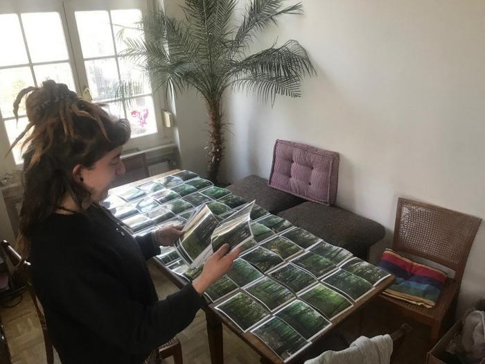 Study participant sorting pictures