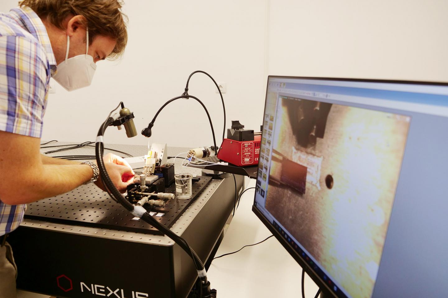 Researcher Robert Halir Working on the New System in His Laboratory BIONAND