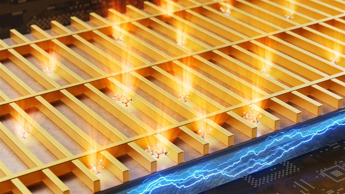 Artistic rendering of the self-illuminating biosensor