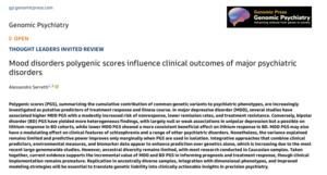 Mood disorders polygenic scores influence clinical outcomes of major psychiatric disorders