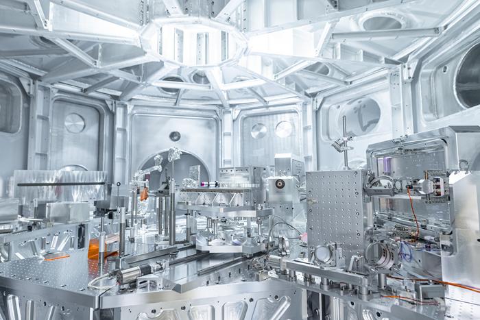 Experimental setup at the L4n-P3 experimental station of the ELI Beamlines facility south of Prague, where the nanodiamond production experiments were carried out.
