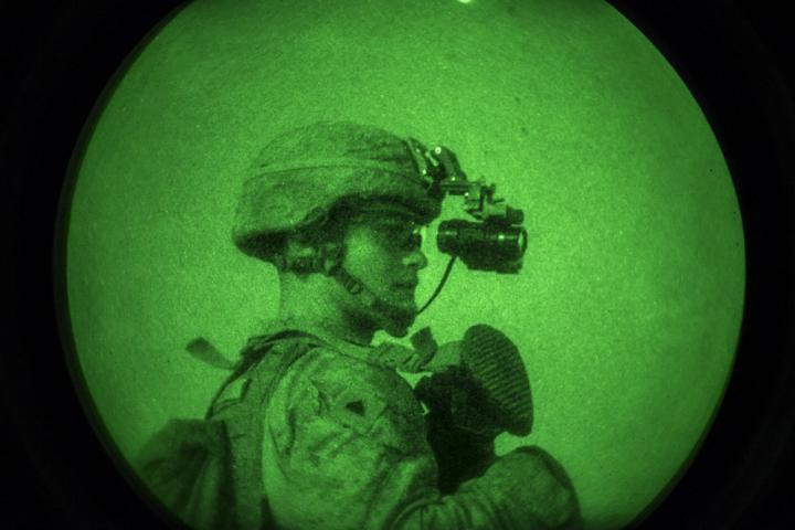 Marines Conduct a Partnered Night Patrol