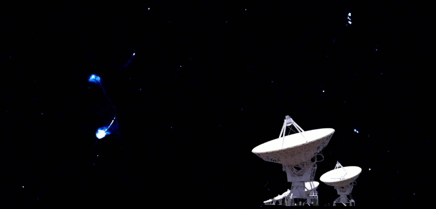 Radio image of a part of the COSMOS Field with the VLA Overlayed