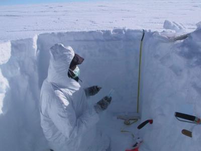 Snow Sampling, Antarctica