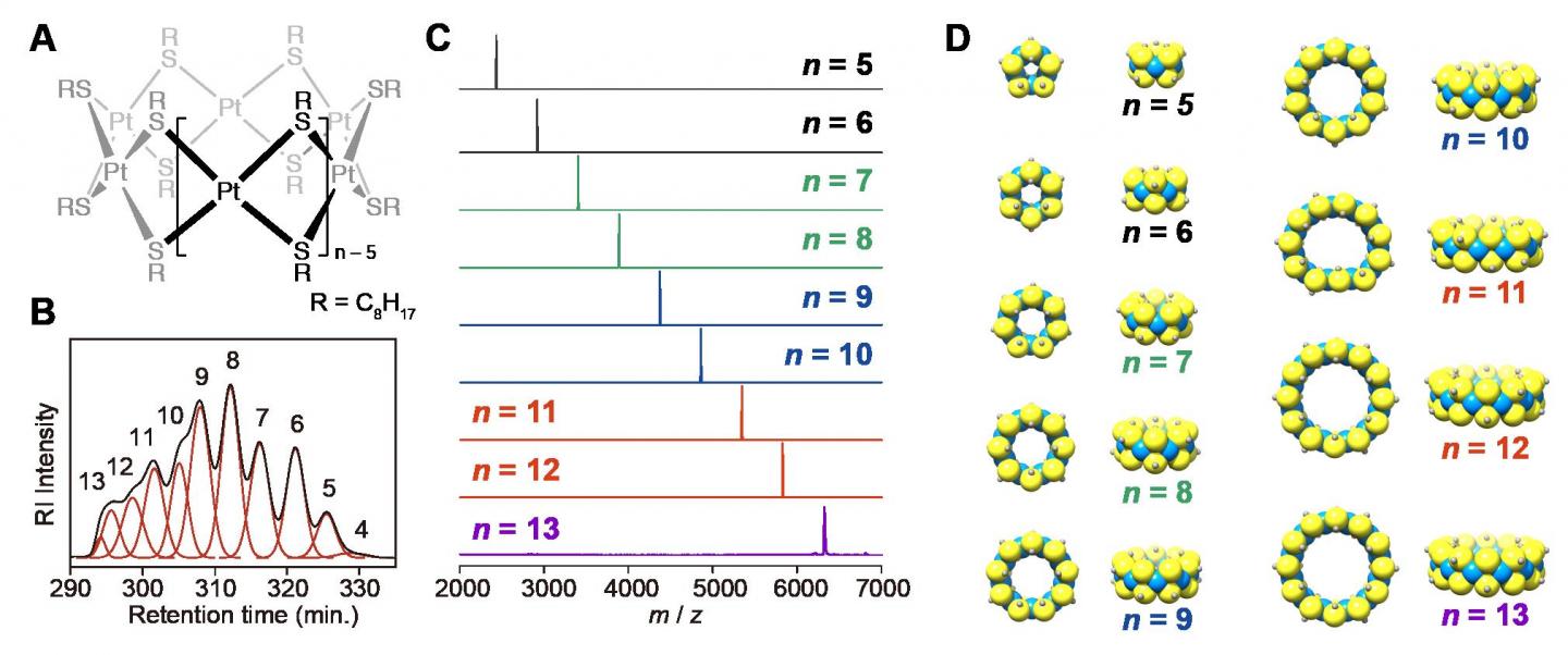 Tiara-like Platinum Octanethilate Complexes[Pt(&#956;-SC8H17)2]n