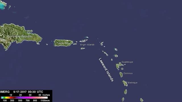 IMERG Video of Maria's Rainfall in the Caribbean