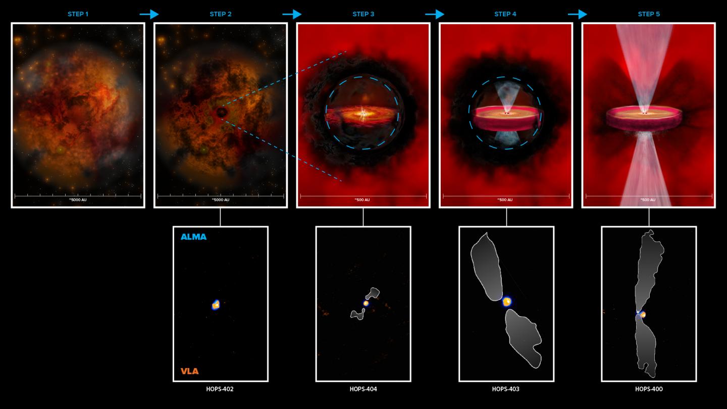 Schematic Showing the Formation of Protostars