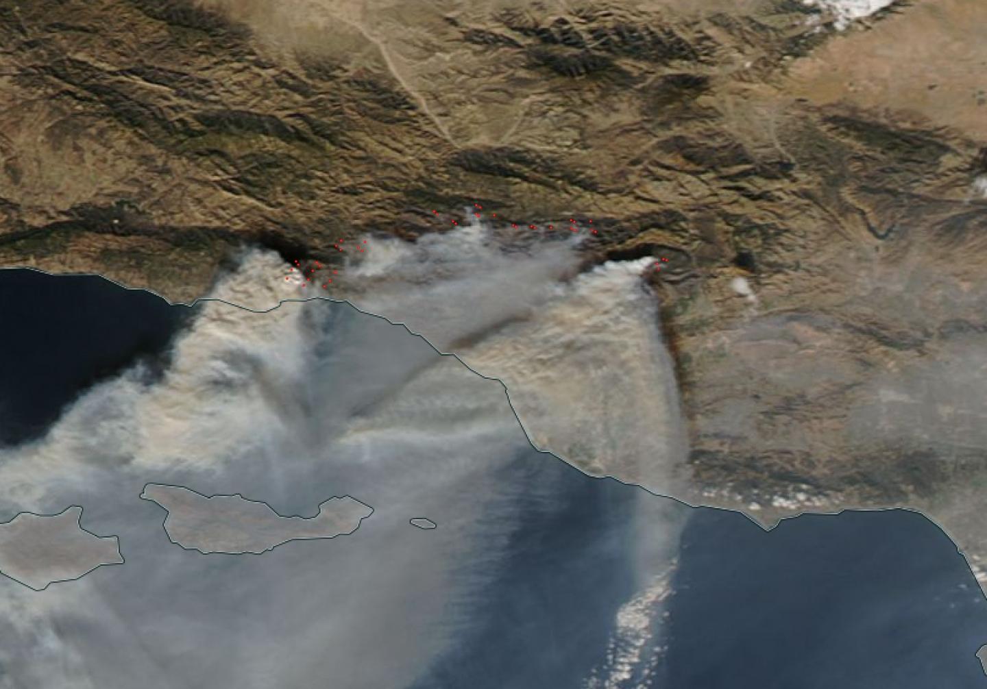 Terra Image of Thomas Fire Dec. 16