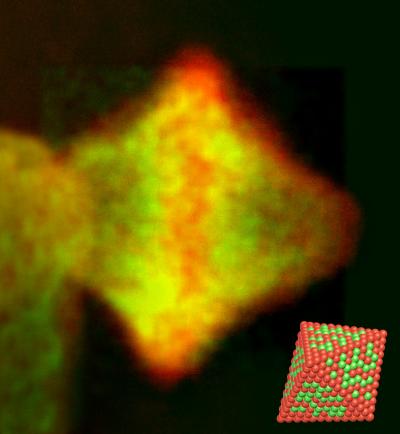 Electron Micrograph and Atomistic Model of a Highly Oxygen-Activating Platinum-Nickel