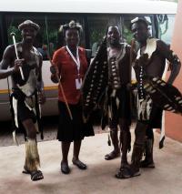 With Costumed Performers