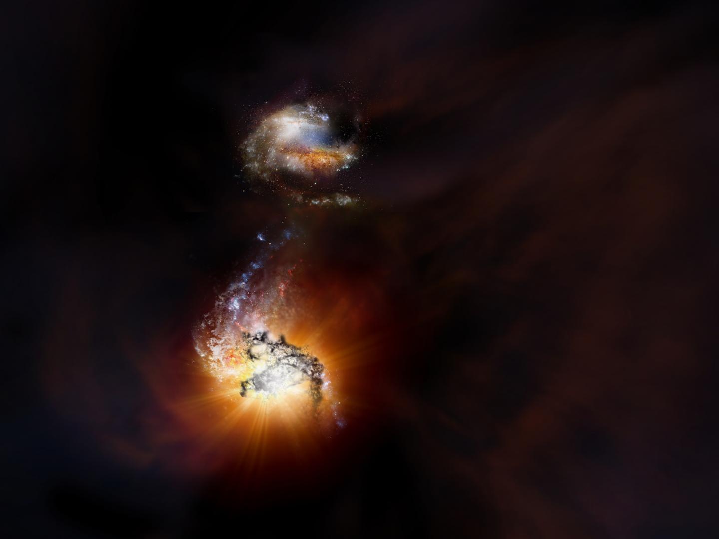 Artist Impression Merging Galaxy