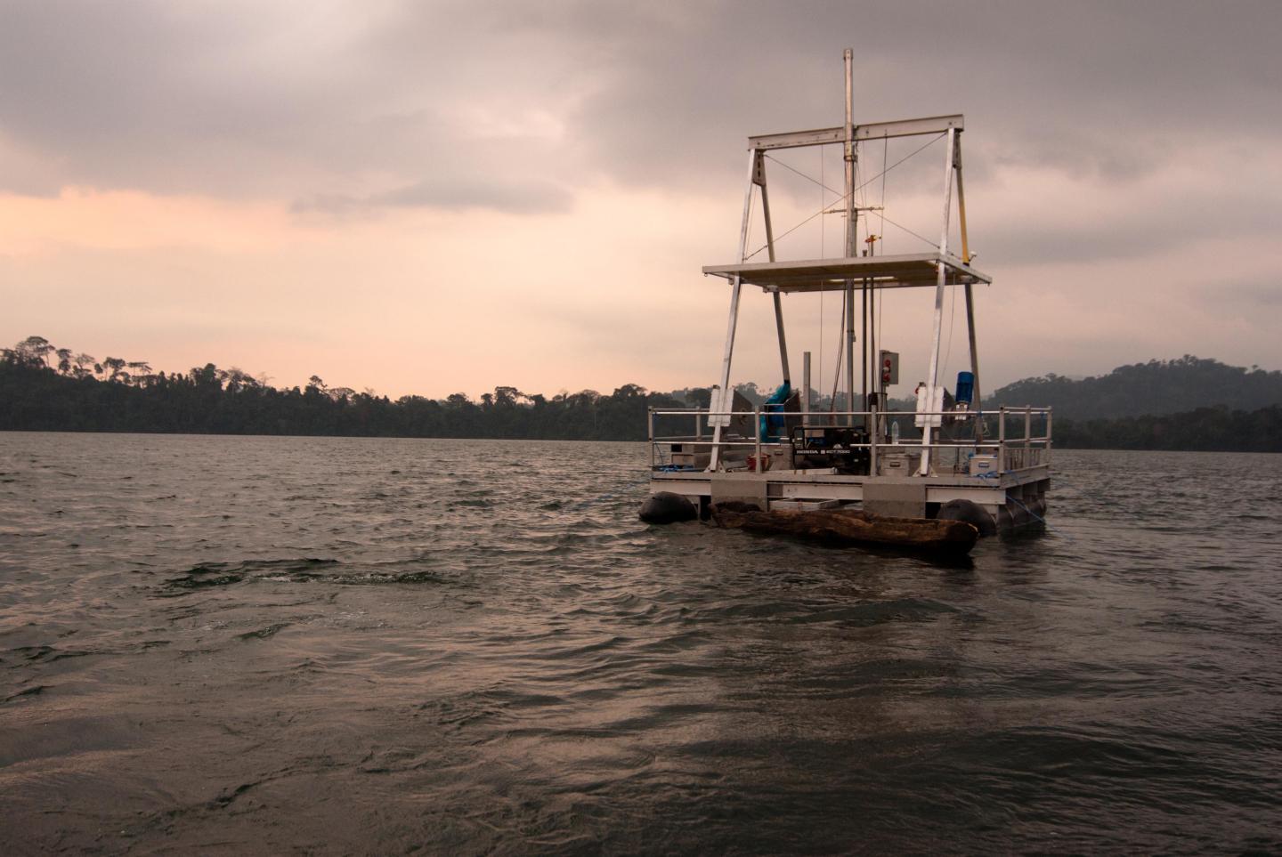 Coring Platform on Lake Barombi, Cameroon
