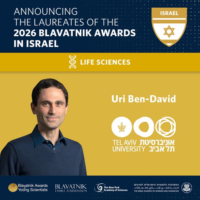 Blavatnik Awards Life Sciences Laureate, Uri Ben-David, PhD, from Tel Aviv University,