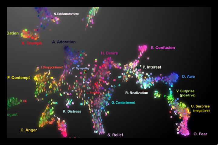 Audio Map of Vocal Bursts Spanning 24 Emotions