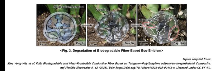 Fig. 3. Degradation of Biodegradable Fiber-Based Eco-Emblem