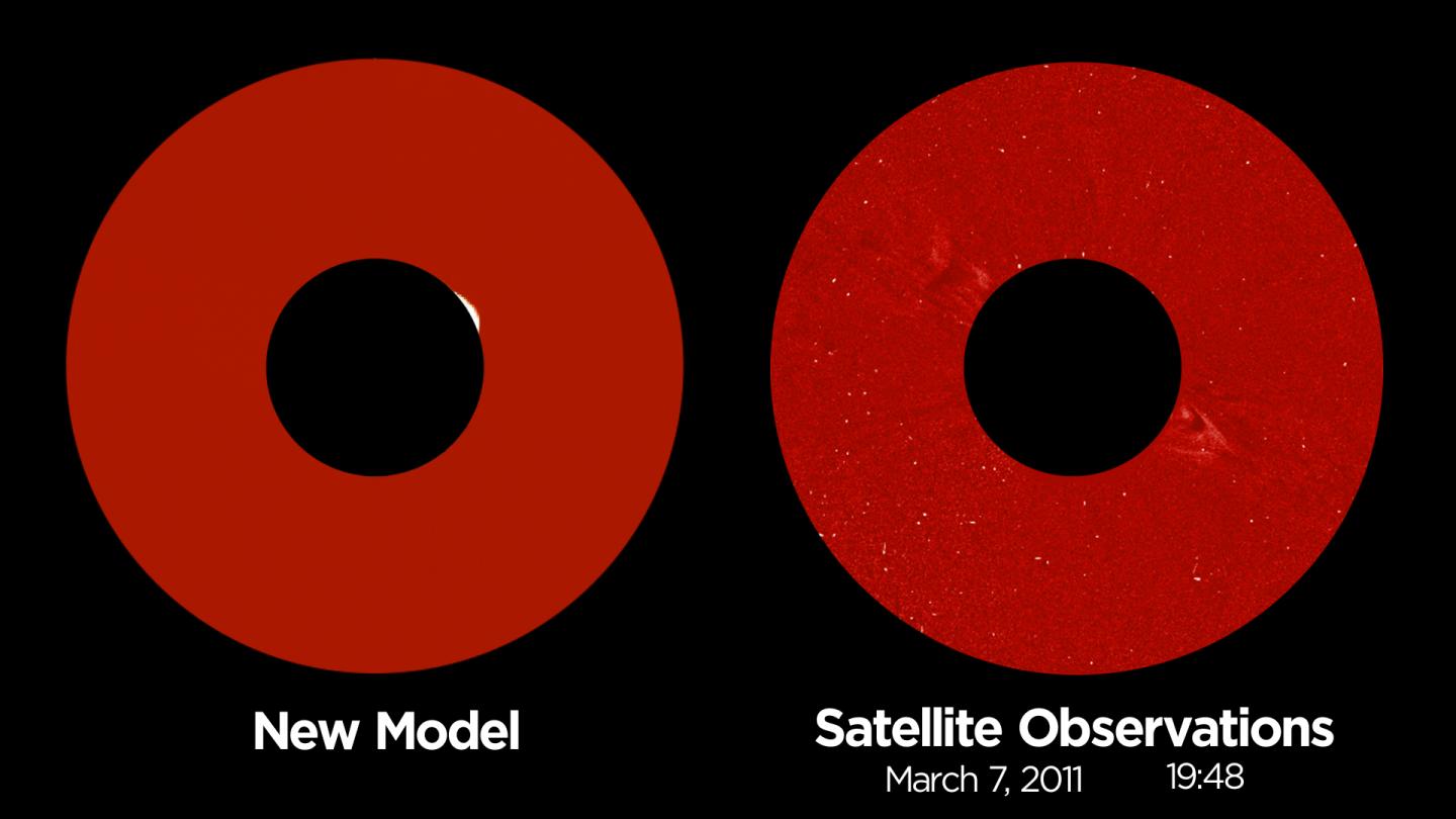 Computer Model of CME Compared to Satellite Data